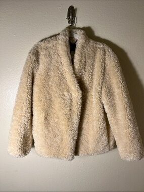 Banana Republic Plush Faux Shearling Jacket - Beige Cream size M